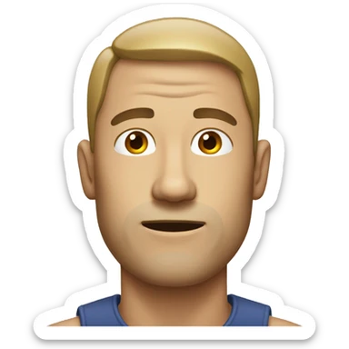 Man with bended neck sticker