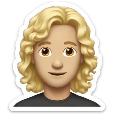 A man with blonde wavy hair and blie eyes sticker