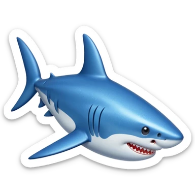 glitter azul-marinho tubarão sticker