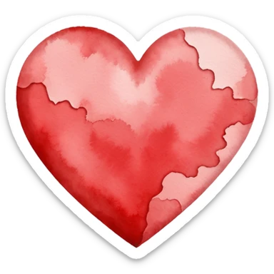 minimalist watercolor heart icon, monochromatic white washes, soft bleeding edges, on textured white paper, serene and emotional, perfect for app icon, transparent background, flat lay --style raw --stylize 150 sticker