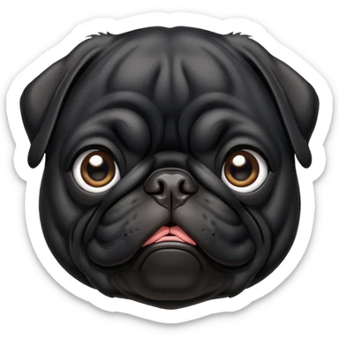 Black pug sticker
