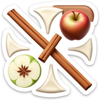 White and milk chocolate with apple and cinnamon  sticker