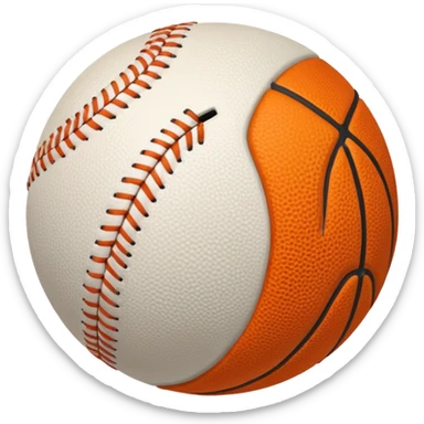 A baseball basketball put together sticker