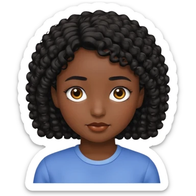 Menina com cabelo cacheado curto sticker