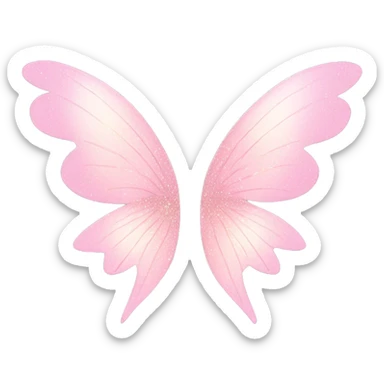 Light pink sparkly fairy wings sticker