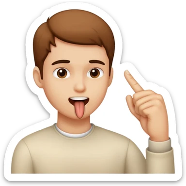 Una persona mordiéndose el dedo indice sticker