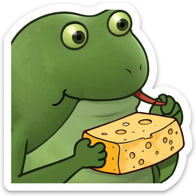 Lobster grabbing a piece of cheese sticker