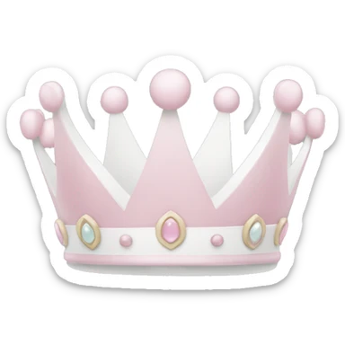 White and pastel pink crown sticker