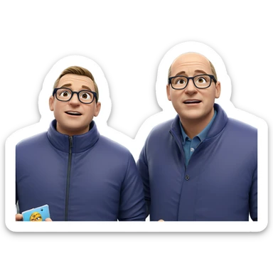 boys in jackets with glasses sticker