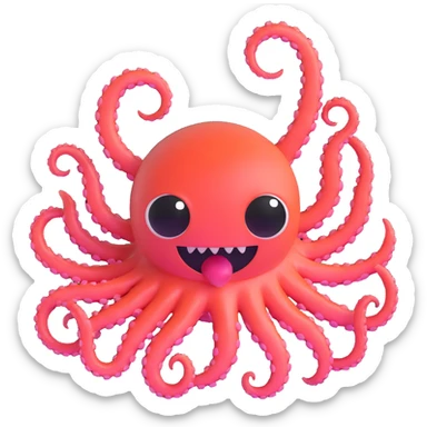 cute little monster with multiple eyes and tentacles like in Monsters Inc sticker