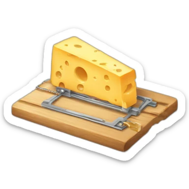 mouse trap with cheese on it sticker