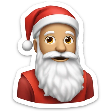 père Noël avec cadeau est costume rouge et barbe blanche sticker