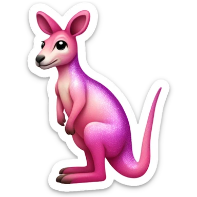 Pink ombre full-body kangaroo with glitter sticker