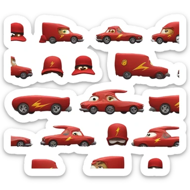 lightning macqueen from cars with mario hat sticker