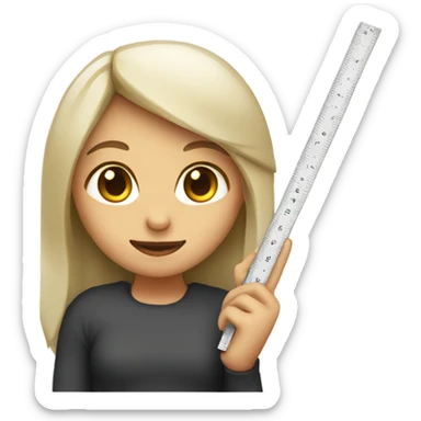 Girl holding a ruler   sticker