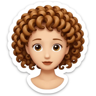 curly hair strand shaped like a spiral sticker