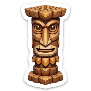 fantasy magic totem low poly sticker
