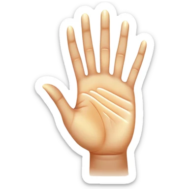  -- ethereal glowing hand palm lines-- 5 fingers reading palm - the act of palm reading practice 
 sticker