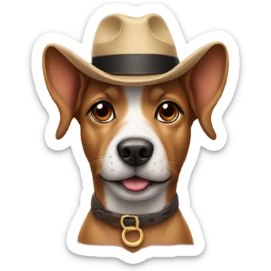 Dog with a hat sticker