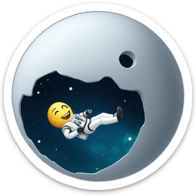 space-white-student-floating-in-space-with-galaxy sticker