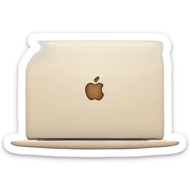 Aesthetic apple laptop in beige color that looks chic and elegant but cozy at the same time sticker