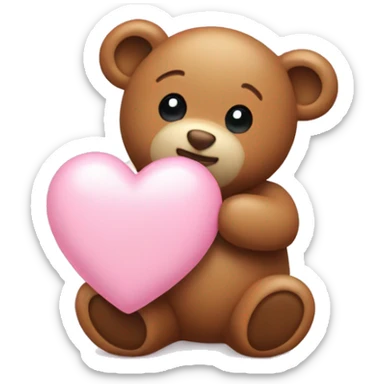 Baby pink heart with teddy somewhere next to it sticker