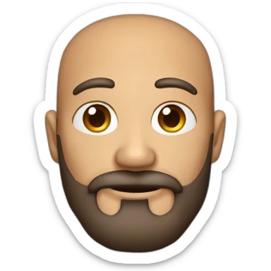 Hombre de 40 años pelo rapado y barba recortada con los ojos marrones y una talla en la cabeza sticker