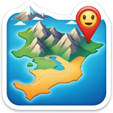 Map create the country  sticker