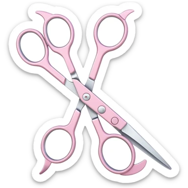 hairdressing scissors pastel pink sticker