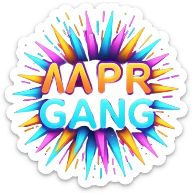 Create a bold, over-the-top emoji-style design featuring the text “MPR Gang” in large, glowing letters surrounded by explosive fireworks, neon colors, and dynamic energy effects. The style should feel celebratory, chaotic, and powerful, like a wild party or epic team victory. sticker