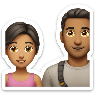 latino man with girl with freckles sticker