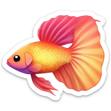 Sunset gradient beta fish sticker