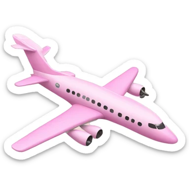 Pastel pink plane sticker