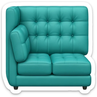 Square teal three-seater sofa  sticker