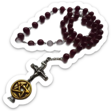pentagram rosary sticker
