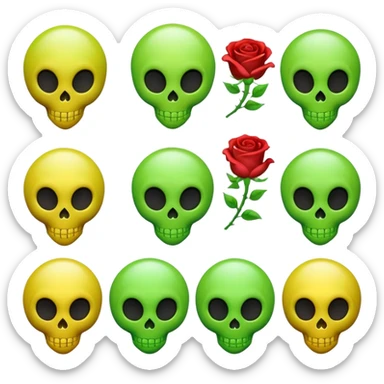 alien emoji ghost emoji skull emoji wet rose emoji laughing emoji sticker
