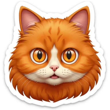 very scared cat sticker