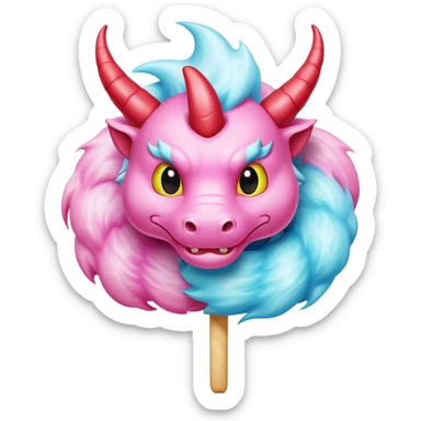 Chinese dragon-shaped cotton candy art sticker