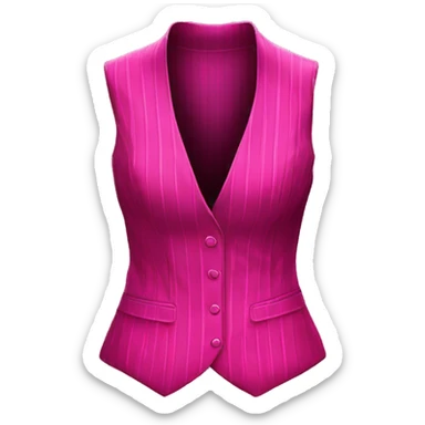 Realistic isolated hot pink and magenta pinstriped feminine fashion hater top vest. sticker