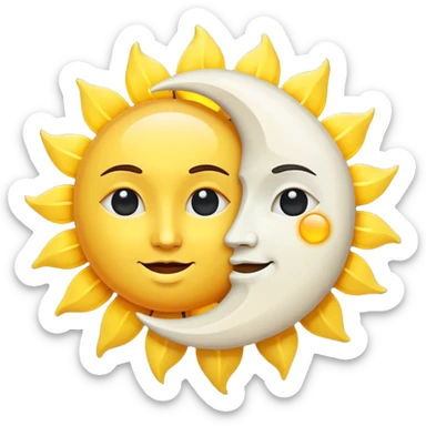 Sun and Moon sticker