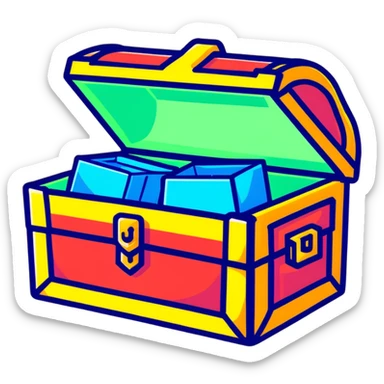 neon treasure chest sticker