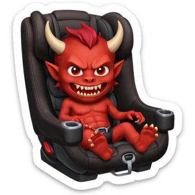 Demon in a car seat sticker