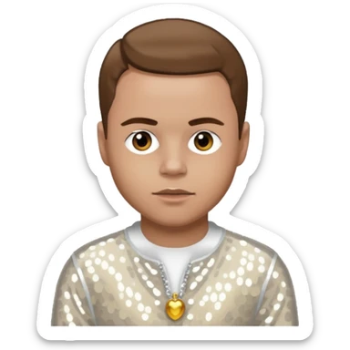 Brian Harvey from East 17 with light skin, brown hair, white sequin outfit sticker