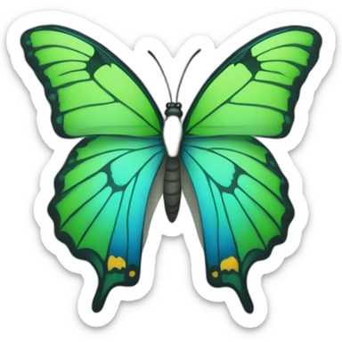 blue and green butterfly sticker