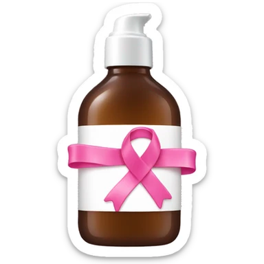  around a bottle of skincare Pink ribbon sticker