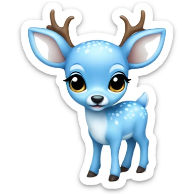 baby deer baby blue accents sticker