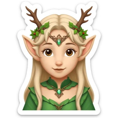 Cute Druid human like fawn with elf ears sticker