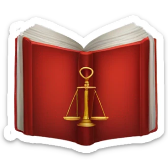 Red book with law symbol  sticker
