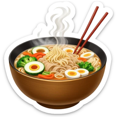 ramen bowl with one chopstick sticker
