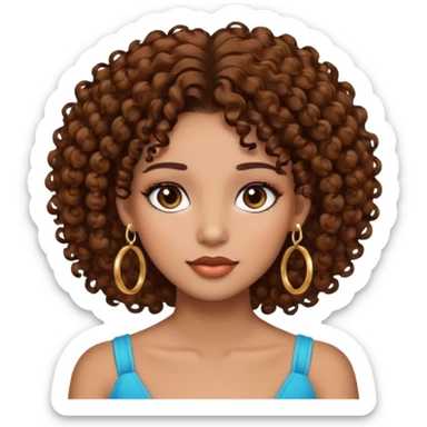 One, Puerto Rican, fair skin brown hair it has to be straight with earrings and makeup. I would like the earrings to be hoop and my best friend by my side is caramel skin color with curly black hair. sticker